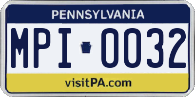 PA license plate MPI0032