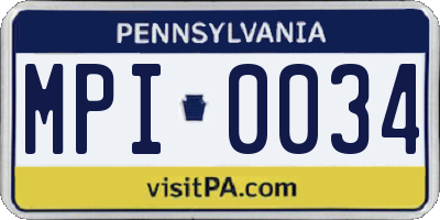 PA license plate MPI0034