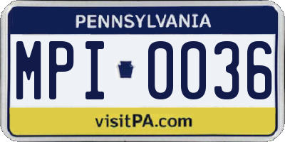 PA license plate MPI0036