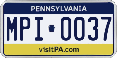 PA license plate MPI0037