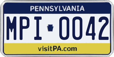 PA license plate MPI0042