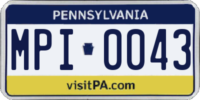 PA license plate MPI0043