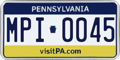 PA license plate MPI0045