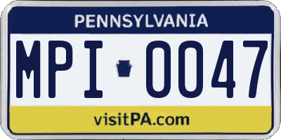 PA license plate MPI0047