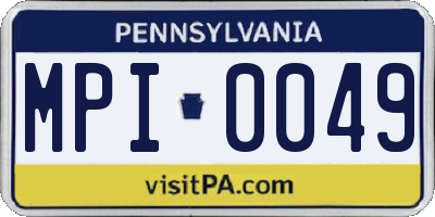 PA license plate MPI0049