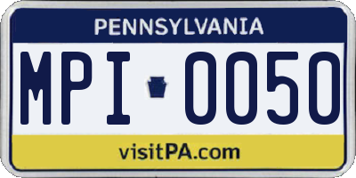 PA license plate MPI0050