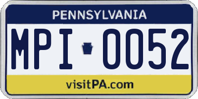 PA license plate MPI0052