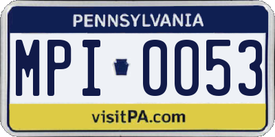 PA license plate MPI0053