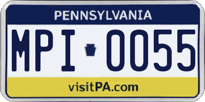 PA license plate MPI0055
