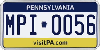 PA license plate MPI0056