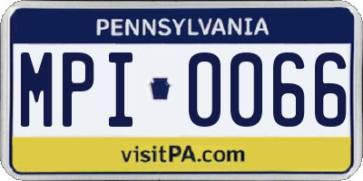 PA license plate MPI0066