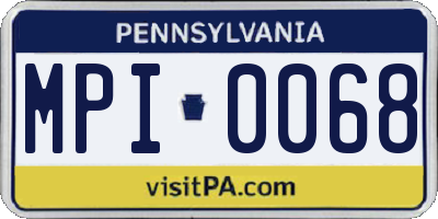 PA license plate MPI0068