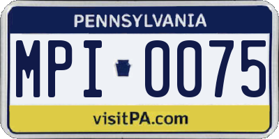 PA license plate MPI0075
