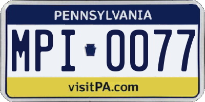 PA license plate MPI0077