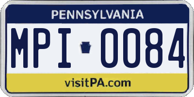 PA license plate MPI0084