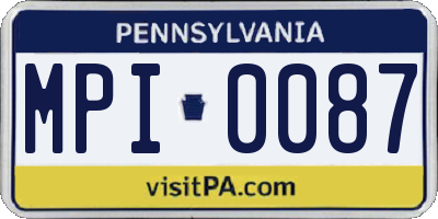 PA license plate MPI0087