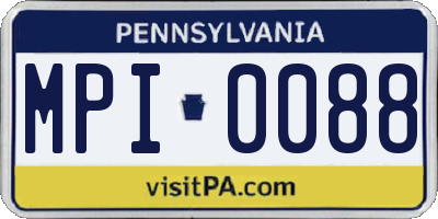 PA license plate MPI0088