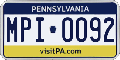 PA license plate MPI0092