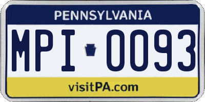 PA license plate MPI0093