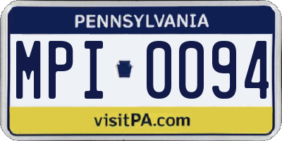 PA license plate MPI0094