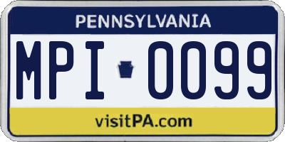 PA license plate MPI0099