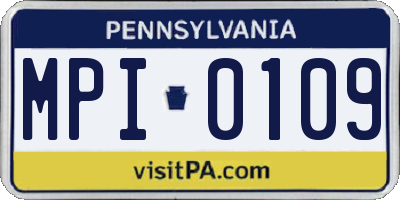 PA license plate MPI0109