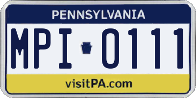 PA license plate MPI0111