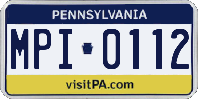 PA license plate MPI0112