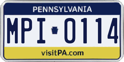 PA license plate MPI0114