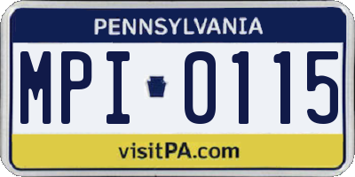 PA license plate MPI0115