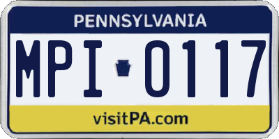 PA license plate MPI0117