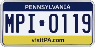 PA license plate MPI0119
