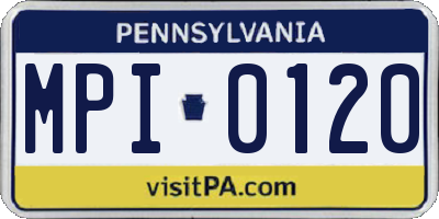 PA license plate MPI0120