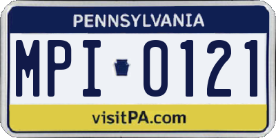 PA license plate MPI0121