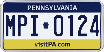 PA license plate MPI0124