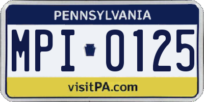 PA license plate MPI0125