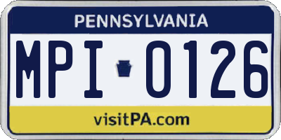 PA license plate MPI0126
