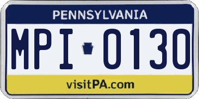 PA license plate MPI0130