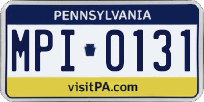 PA license plate MPI0131