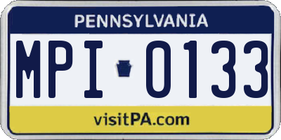 PA license plate MPI0133