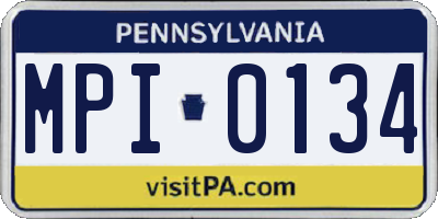 PA license plate MPI0134