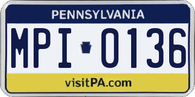 PA license plate MPI0136