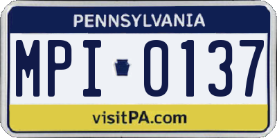 PA license plate MPI0137