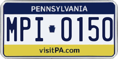 PA license plate MPI0150