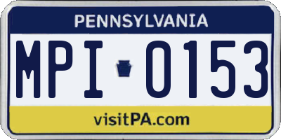 PA license plate MPI0153