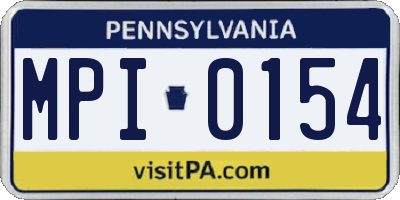 PA license plate MPI0154