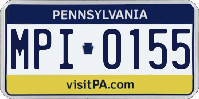 PA license plate MPI0155