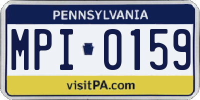 PA license plate MPI0159