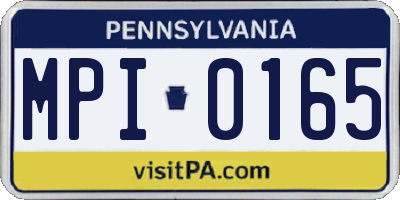 PA license plate MPI0165
