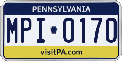 PA license plate MPI0170